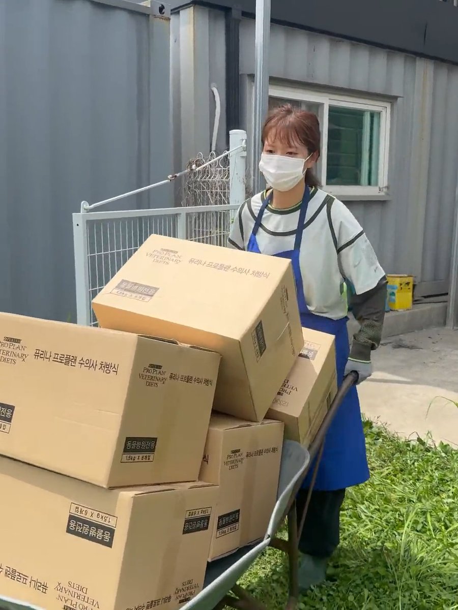 Even though JEONGYEON was busy overseas for the tour, she contacted the animal shelter to find out what supplies they needed so she can donate. She then personally came to volunteer and help out with the animals and moving the supplies she donated along with PETHROOM.