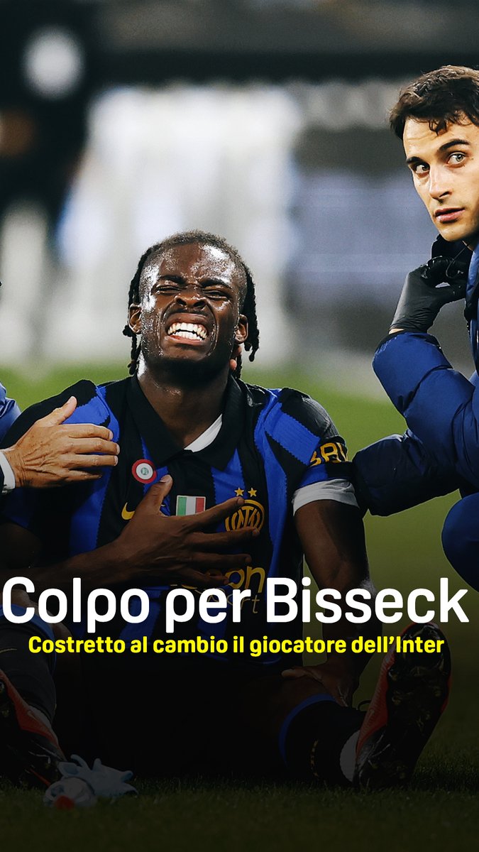 Brutto colpo per Bisseck costretto a lasciare il campo nel derby โ #MilanInter #DAZN