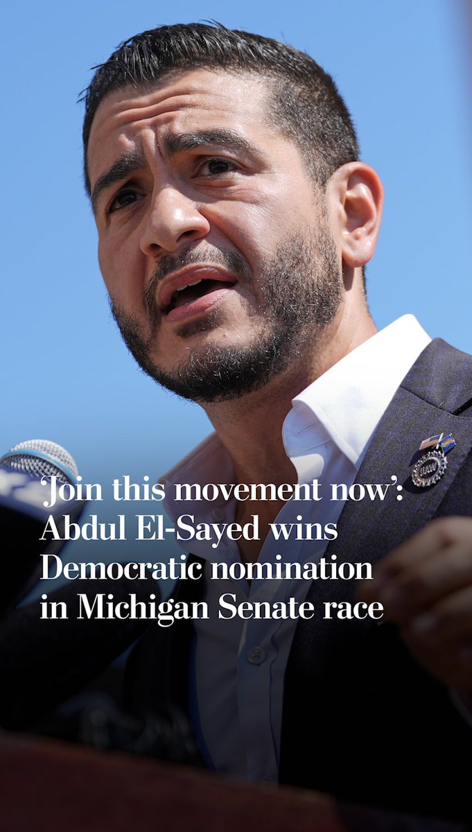Abdul El-Sayed, a former public health official and progressive Democrat, will face Republican nominee Mike Rogers in Michigan’s Senate race. "Mike Rogers is a guy who has never shied away from a corporation he could do a favor for," El-Sayed said in his victory speech.