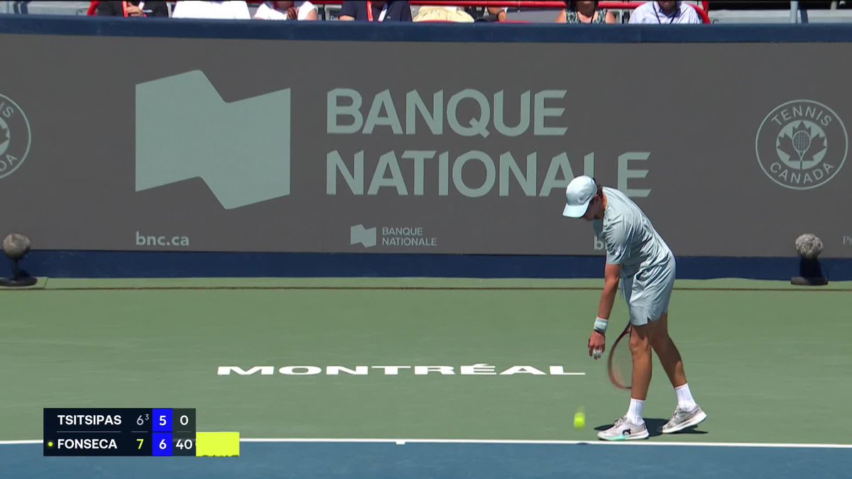 The first ๐ฟ match of the day goes the way of the young Brazilian ๐ง๐ท Joao Fonseca defeats Stefanos Tsitsipas 7-6(3), 7-5 to claim his place in Montrealโs third round! #OBN26