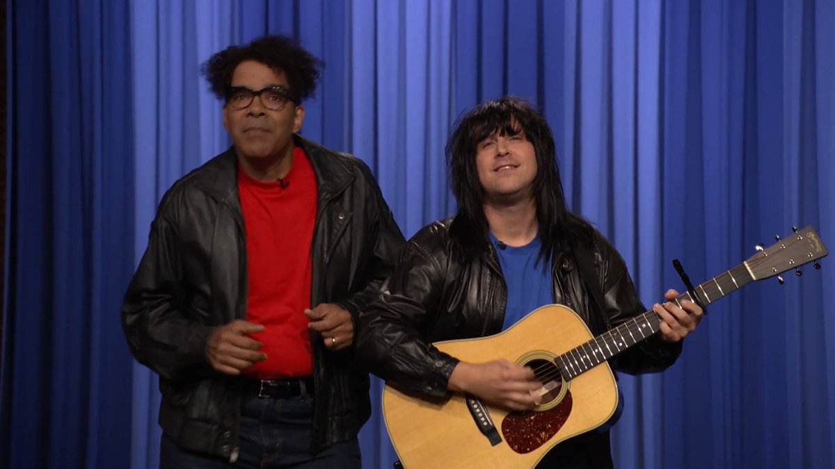 Lesser-known music duo BB (Dion Flynn) &amp; Jay (brooks allison) join the show to perform a lesser-known song from the Spider-Man Movie soundtrack 🤣 #FallonTonight #SpiderManBrandNewDay