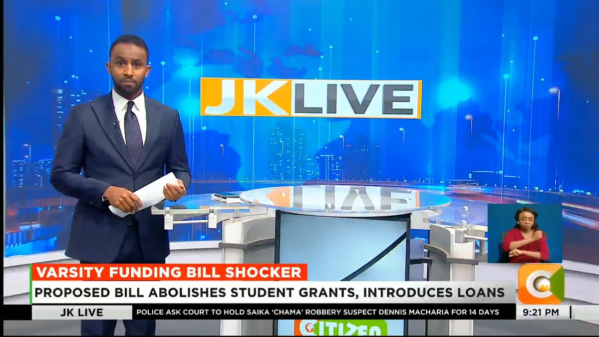 Varsity Funding Bill Shocker: Proposed bill abolishes student grants, introduces loans Loanees to pay higher interest rates than current 4% Loan repayment to begin one year after employment Employers risk heavy penalties for non-remittance #JKLive