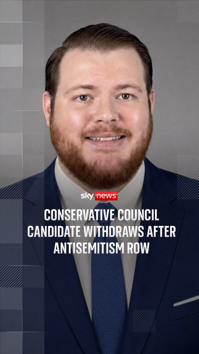 A former neo-Nazi who was previously jailed for the sustained antisemitic abuse of a Labour MP has withdrawn as a Conservative council candidate after criticism of his selection. Sky's Lucy McDaid reports ⬇️