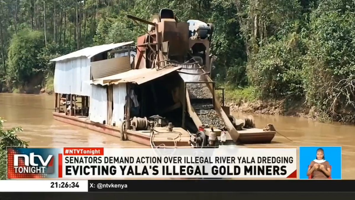 Evicting River Yala's Illegal Gold Miners: Just two days after NTV exposed foreign Chinese nationals operating an illegal gold-dredging venture on River Yala, Kakamega Senator Boni Khalwale has issued a 7-day ultimatum for the miners to leave the river. #NTVTonight Number8, the poet