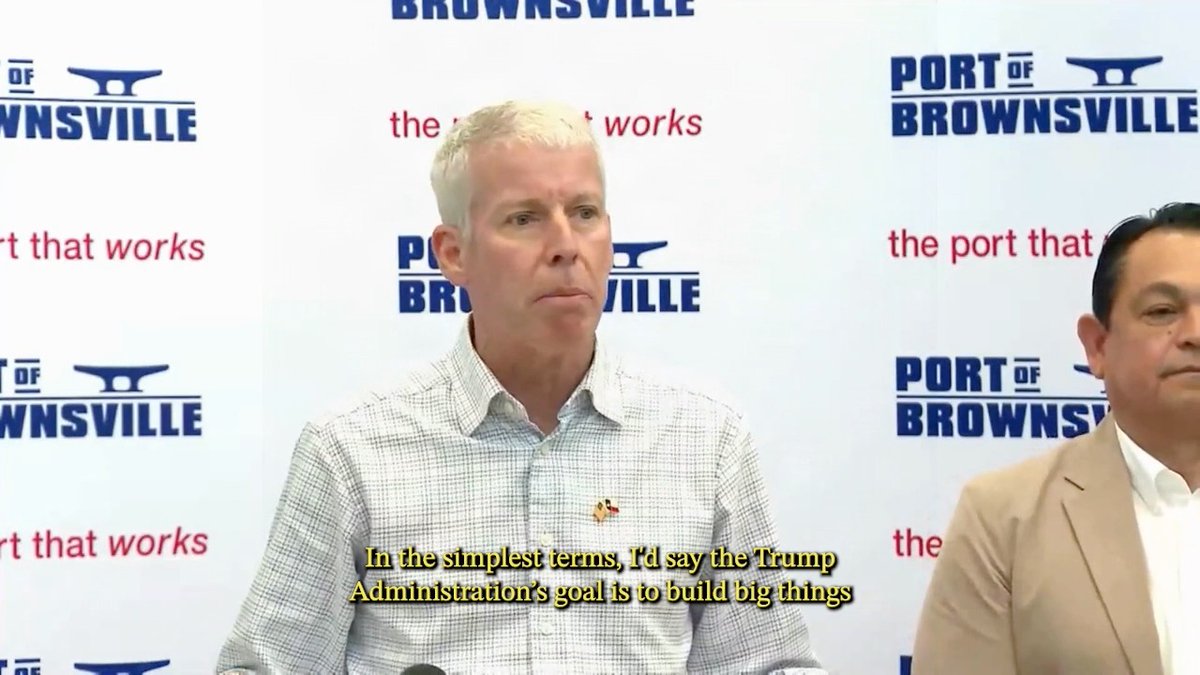 .Secretary Chris Wright in Brownsville, TX: “The Trump Administration’s goal is to build big things in America again — lean in on our energy industry, grow our energy production in this country, use that energy to power local industries.” 🇺🇸