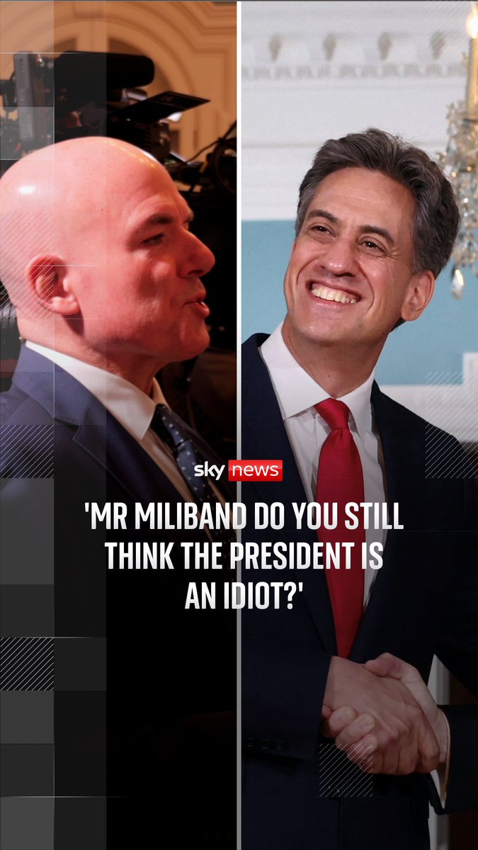 "Mr. Miliband, do you still think the president is an idiot, a racist and a misogynist?" In his first visit to the U.S. as Foreign Secretary, Ed Miliband is asked by James Matthews about his past comments on Donald Trump.