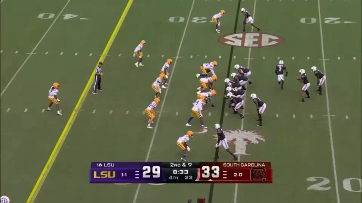 this call is overlooked because of the pick 6 being called back but this is one of the worst calls i’ve ever seen. Mazeo gets called for a OPI when he literally does nothing on the play. Runs straight then stops. Completely flips the game