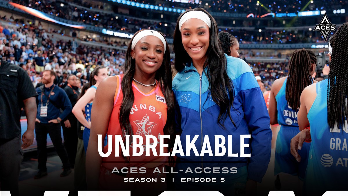 Welcoming a new f𝐚𝐜𝐞 to the squad and a little summertime in the Chi 🤩 Go behind the scenes of Justine's debut at The House and All-Star Weekend Chi-Town edition featuring A'ja, Jack and Coach Becky. Episode 5 of Unbreakable: Aces All-Access is now live on the Aces YouTube.