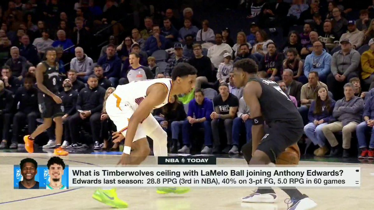 "I expect Anthony Edwards and LaMelo Ball to be the best backcourt in the NBA." —Kendrick Perkins on the Minnesota Timberwolves' ceiling this upcoming season 👀