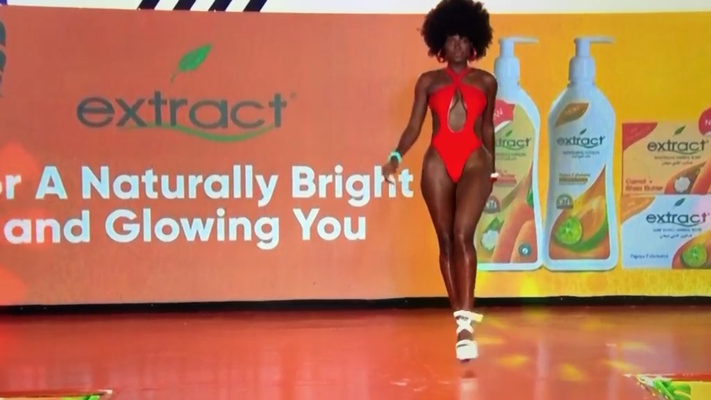 Lil Ms Runway Queen… 🌸 Our very own Abi during the swimwear segment of the Extract Task. She ate and left no crumbs. Effortless 🔥 #AbisolaAyoola #BBNaija