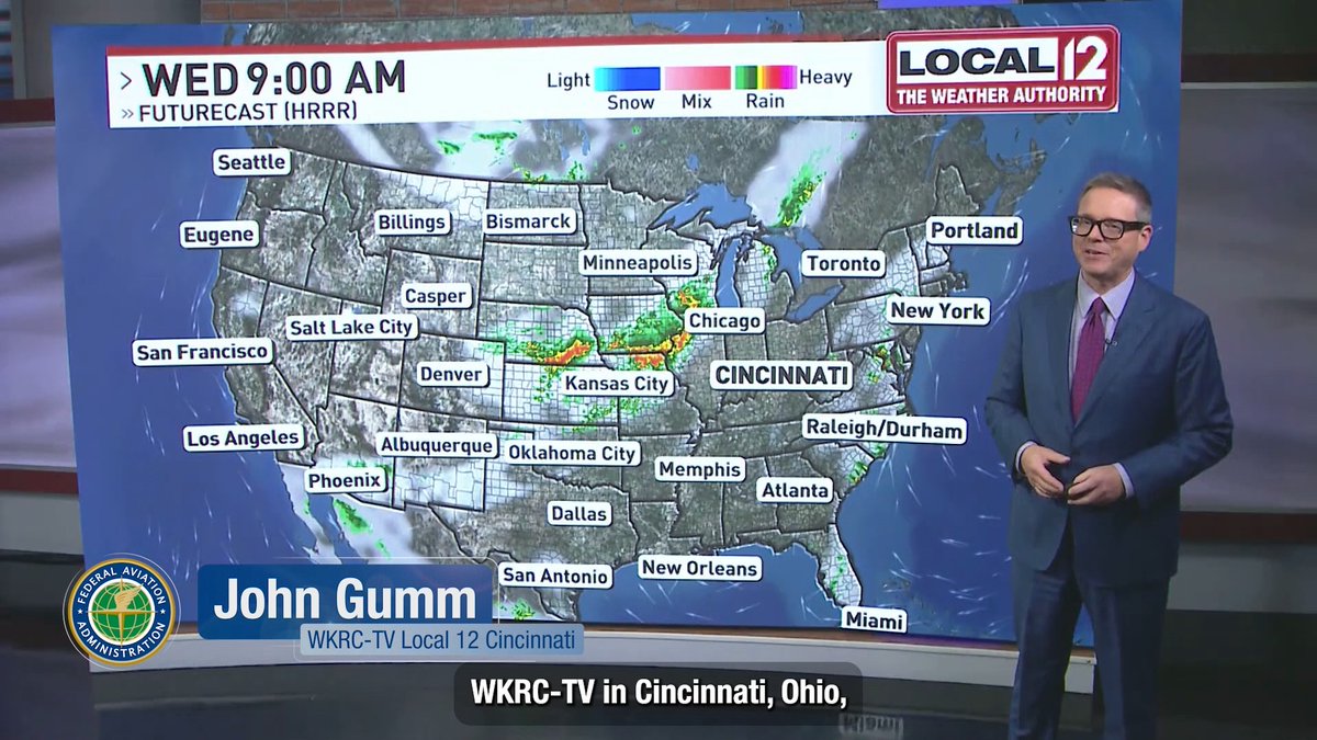 .Local 12/WKRC-TV chief meteorologist John Gumm and our #FAAWeatherSquad guest has the latest on weather in Cincinnati ahead of Cincinnati Open🎾and across the U.S. through the weekend.