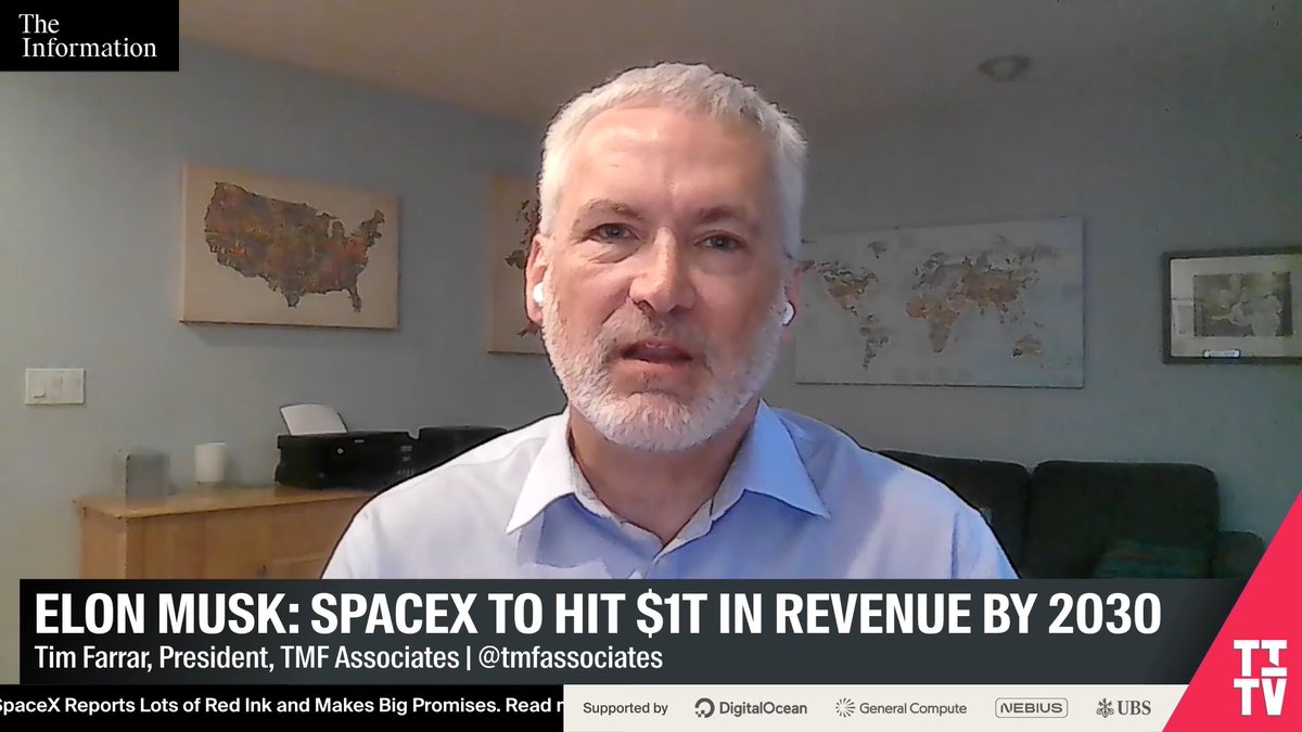 SpaceX's earnings call included some massive long-term ambitions. Tim Farrar explains: "I think the hardest ones to believe are the numbers for next year." "People can take a view on revenue growth over a four year period, and they probably won't be anywhere close to $1 trillion.”