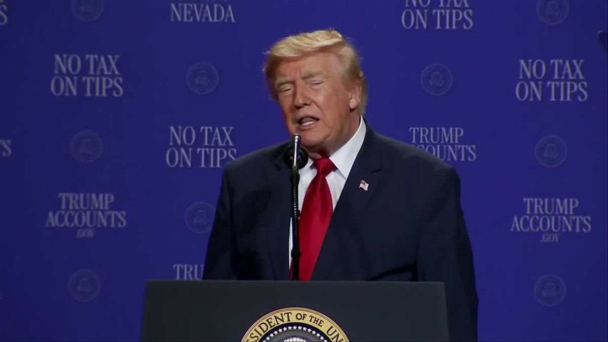 NEW: "Manufacturing is exploding at the fastest pace in many years. Nobody thought this would ever happen again." President Trump highlights a surge in U.S. manufacturing, declaring that factory growth is expanding at a rapid pace in a public address in Las Vegas.