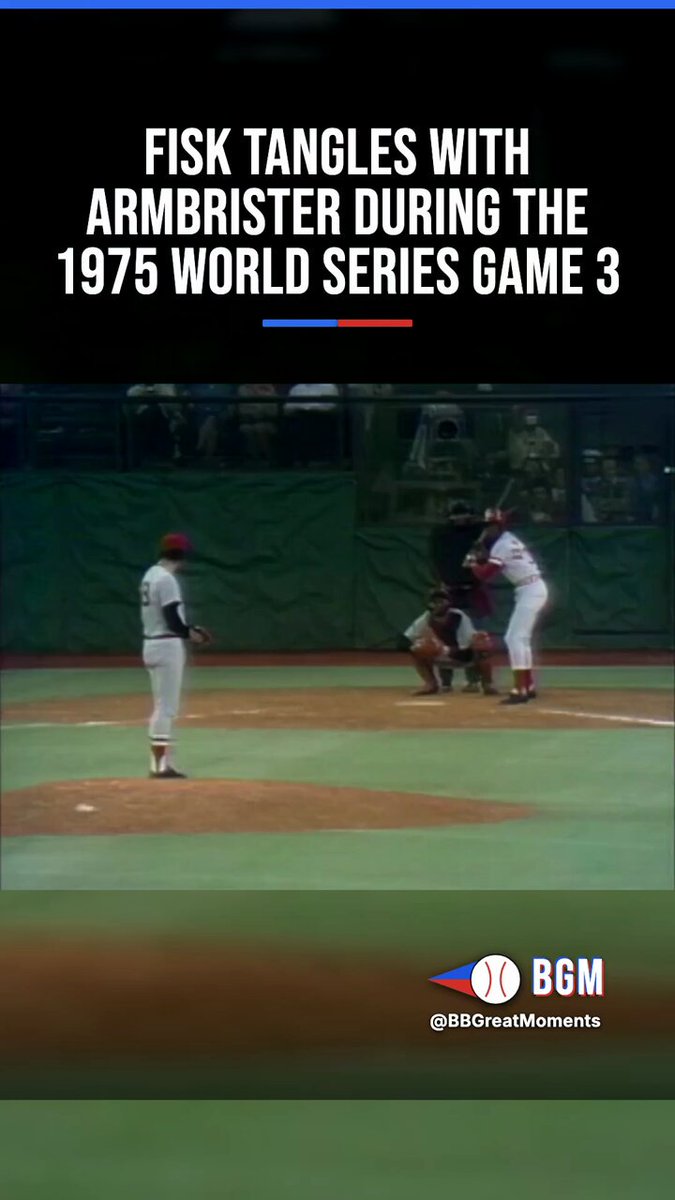 Game 3 of the 1975 World Series turned on a collision at home plate, Carlton Fisk tangling with Ed Armbrister on a bunt that never drew an interference call. The Reds won it in extras, and Boston argued about that non-call for years.