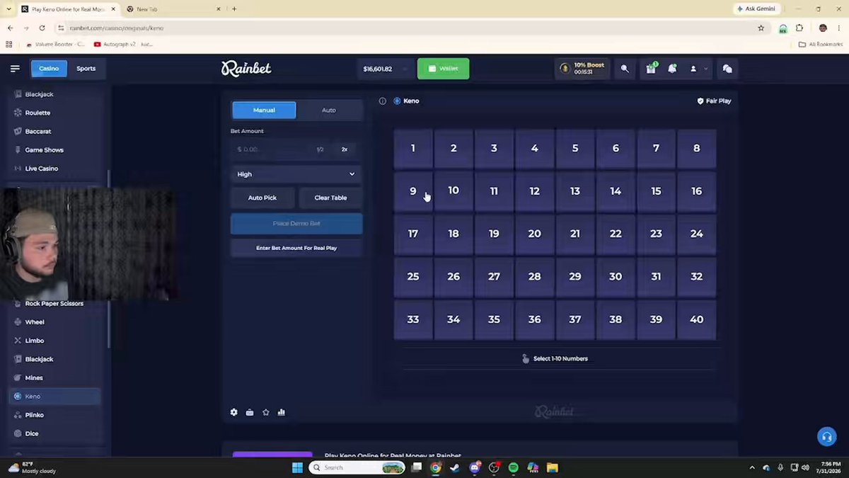 Citrus with the instant HIT on Rainbet Keno 🔥😟