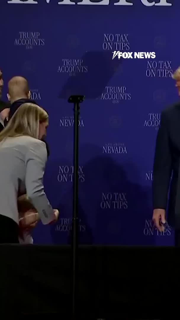 "Thank you for my Trump Account." A little boy thanks President Trump in an adorable moment on stage during a Las Vegas event.