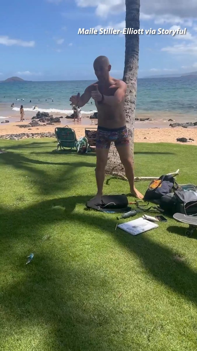 😳 A Hawaiian congressional candidate got hit by a double whammy ... he first got his ass whooped on the beach ... and then he reportedly got arrested for making terroristic threats ... and the brawl is on video. 🎥: Maile Stiller-Elliott via Storyful