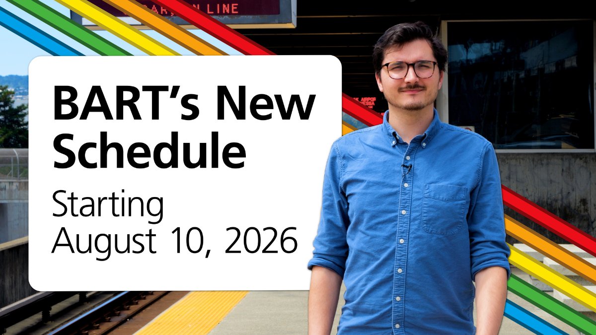 BART’s schedule will change on August 10, 2026, with targeted improvements that will enhance reliability and reduce wait times for some riders. By making a change in how trains travel through Daly City Station and operating it as a center platform station, service will be improved throughout the system with more even headways, better transfers, and less train congestion. With these improvements, some departure times 🕐 will shift by a few minutes, and we encourage riders to check the schedule before August 10, to see if their trip is impacted. ⭕ The new schedules are posted as pdfs at ⭕ BART's Trip Planner at is updated with the changes when you input trips on and after August 10.