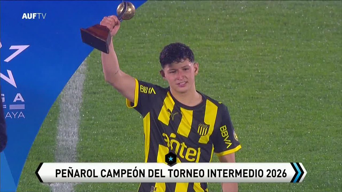 🚨 Cristian Leonel Jaime fue elegido MVP de la final del torneo intermedio uruguayo que ganó Peñarol. Hizo un gol y dio una asistencia en el 5-1 a Wanderers.