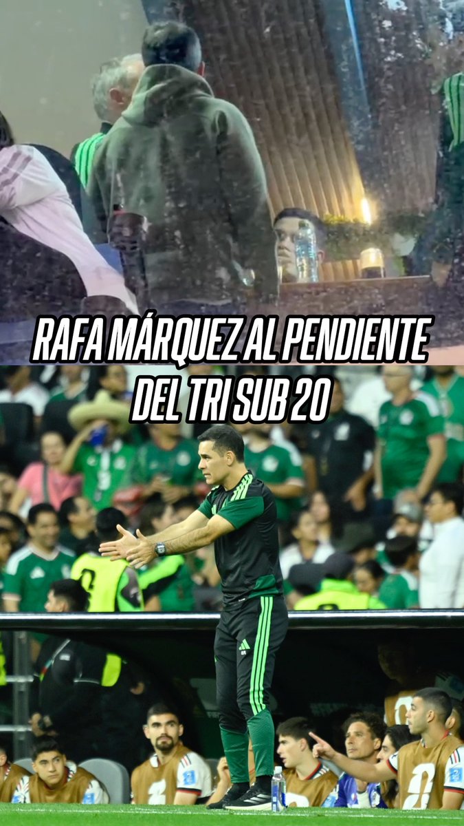 El técnico del Tri al pendiente de Sub 20 Rafa Márquez listo para para ver el partido por el boleto al Mundial de la categoría. 🇲🇽⚽