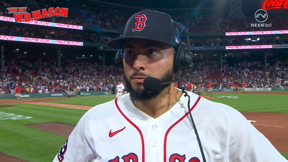 "I get a good pitch to hit, I hit it, and the ball just go." 🚀 Wilyer Abreu on how he's hit THREE home runs in this series so far 😂 ⬇️ 🎙️ Presented by W.B. Mason Co.