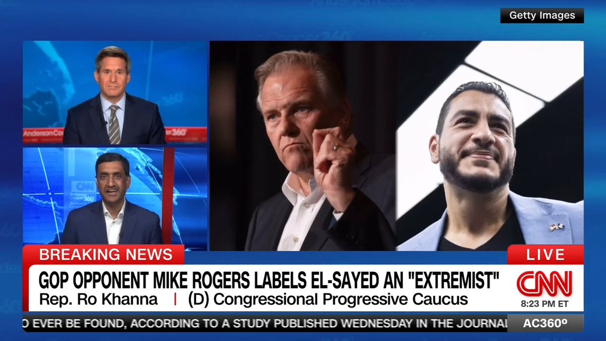 Mike Rogers, the GOP nominee for Senate in Michigan, released a statement calling his Democratic opponent, Abdul El-Sayed, an "extremist." "I think those kinds of attacks will backfire," says Democratic Rep. Ro Khanna of California, who has endorsed El-Sayed.