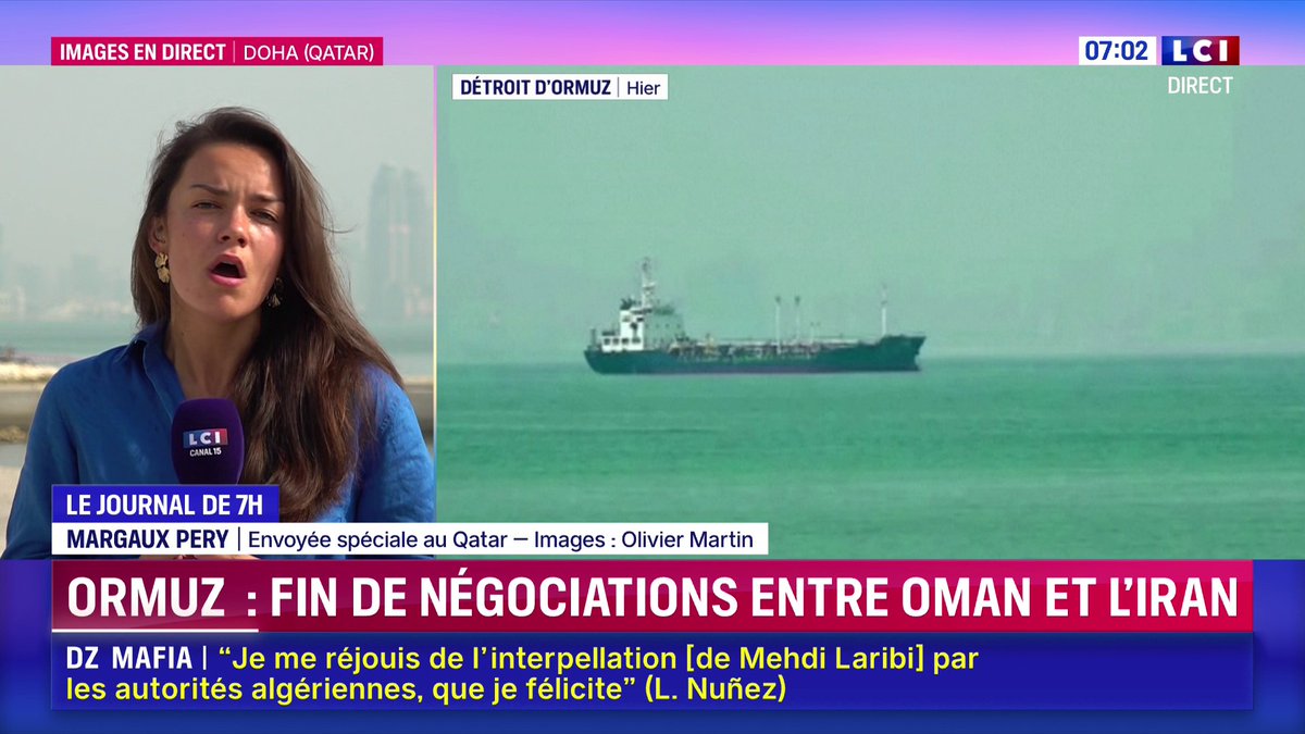 🔴 Ormuz : fin de négociations entre Oman et l’Iran ➡️ Le point avec Margaux Pery et Olivier Martin sur place 📺 La matinale LCI avec Solenn Riou et Pierre Barbin