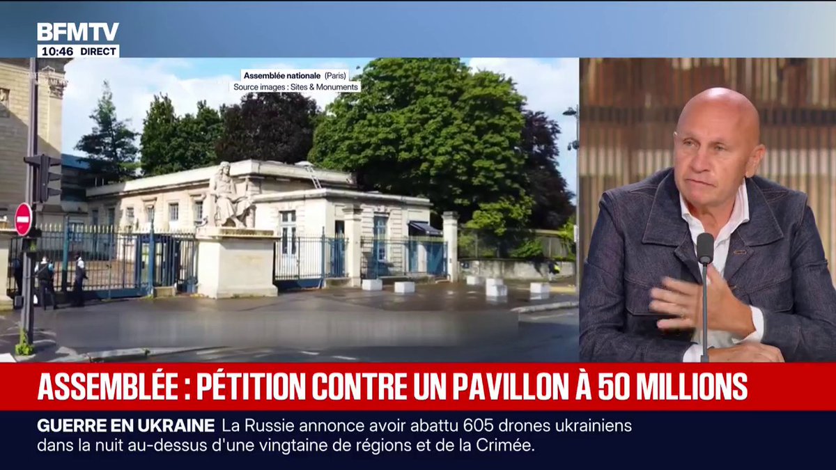 Pavillon de l'Assemblée nationale: "Ce pavillon ne dénature pas le Palais Bourbon", assure l'architecte Alain Moatti, co-fondateur de l'agence en charge du projet
