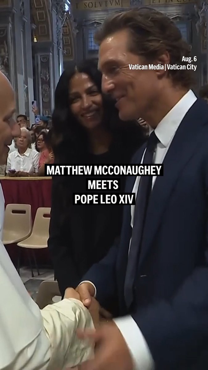 Matthew McConaughey and wife Camila Alves meet Pope Leo XIV at the Vatican #matthewmcconaughey