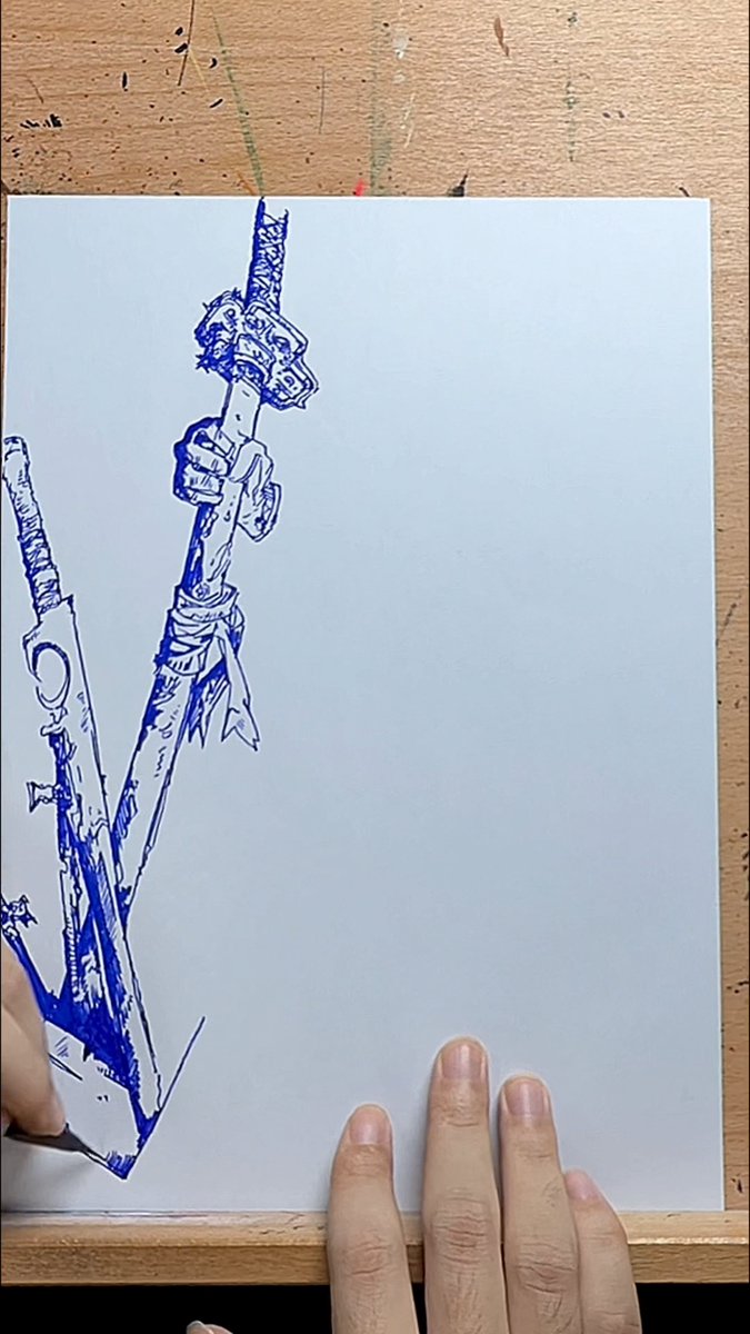 筆ペン一発描き ちょっと時間かけた