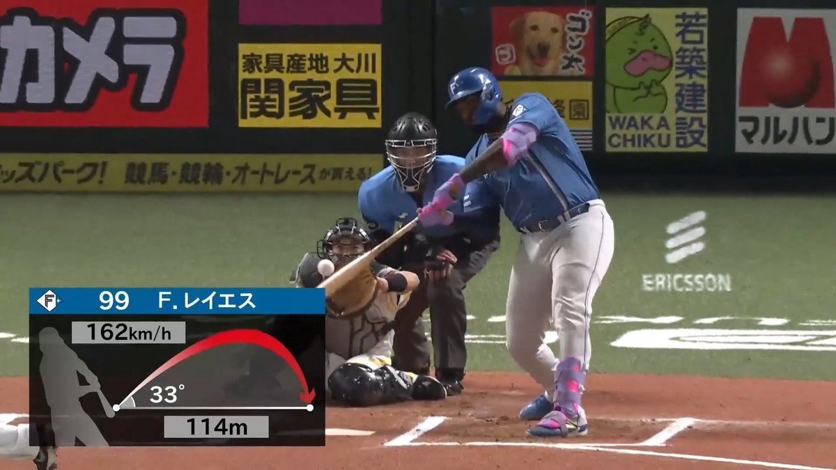 頼れるモーレ!💃✨ 一振りで試合の流れを変える!💪 北海道日本ハム レイエス 選手の今シーズン第24号2ランホームランで逆転に成功!🌈 👇スマホ・テレビで試合観戦!