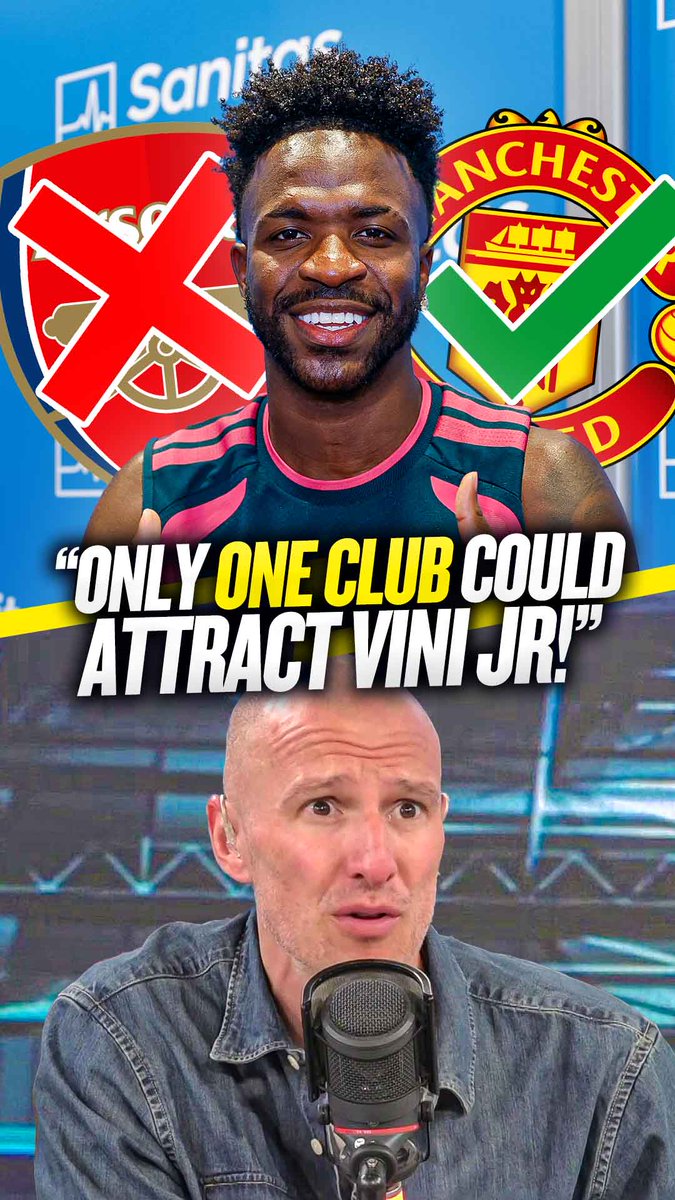 📲 "Look at social media followers..." 📊 "Vini Jr has 64m Instagram followers, Arsenal have 32m... Man United have 65m!" Adam Catterall insists the only Premier League sign who who are big enough for Vinicius Jr is #MUFC! 👀