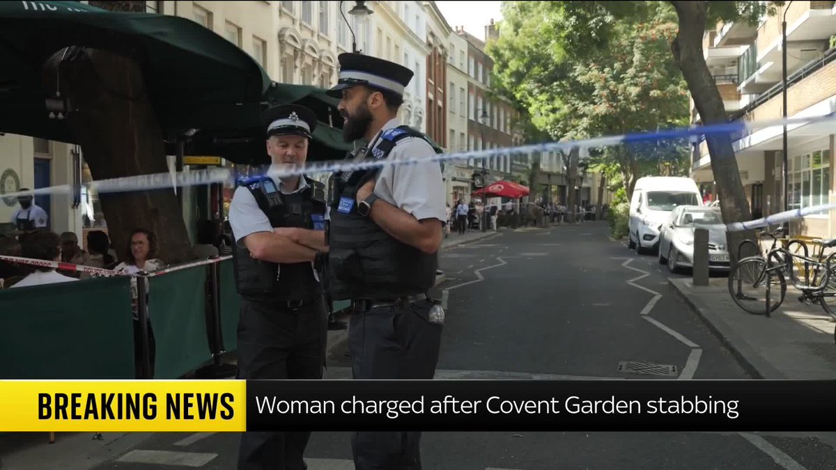 BREAKING: A 47-year-old woman has been charged with four counts of wounding with intent after four men were stabbed in London's Covent Garden, the Metropolitan Police has said.