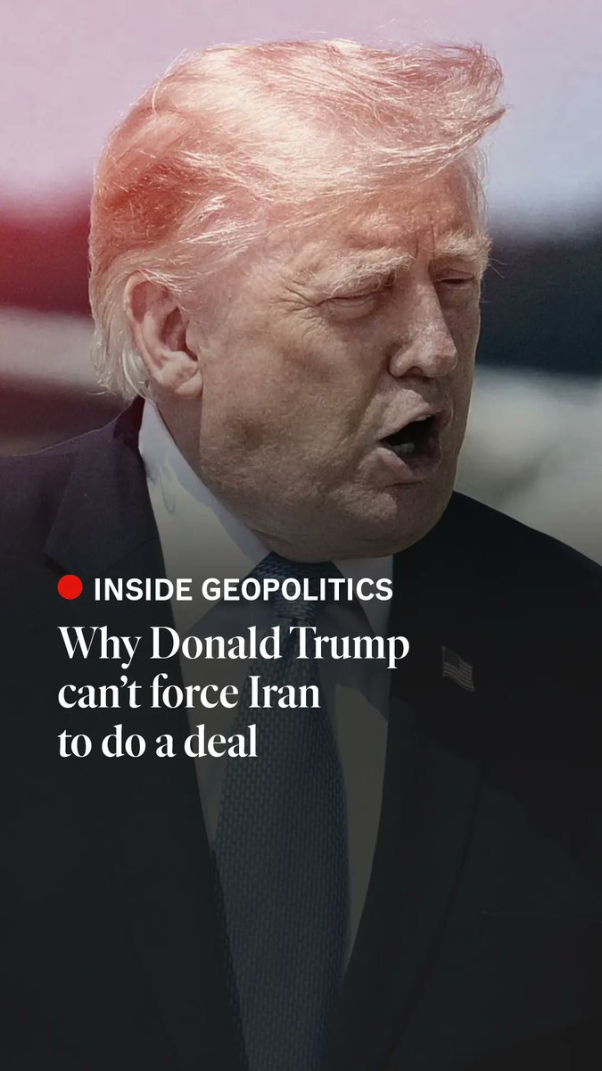 Why can’t Donald Trump force Iran to do a deal? The Economist’s geopolitics editor David Rennie is joined by Sanam Vakil صنم وكىل, director of Chatham House MENA at Chatham House, and Sir Simon Gass, Britain’s former ambassador to Iran, to discuss why Iran’s leaders don’t trust the American president. Tap the link to watch the full show: