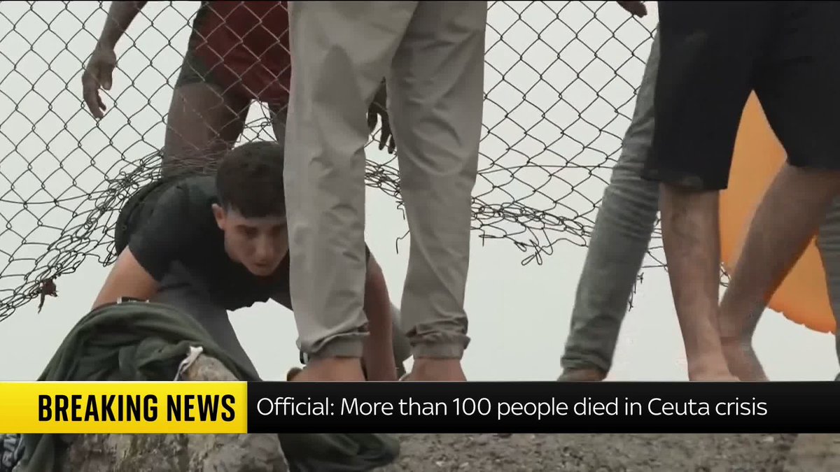 BREAKING: Between 3,000-5,000 migrants are still in Ceuta after tens of thousands of people crossed the border from Morocco to the Spanish enclave, say Spanish officials. Spain's border security also confirmed that more than 100 people died in the crisis
