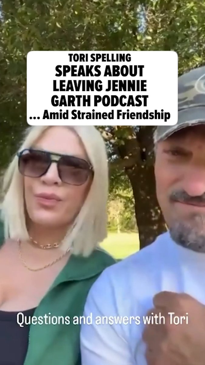 Tori Spelling addresses exiting podcast with Jennie Garth amid friendship feud.
