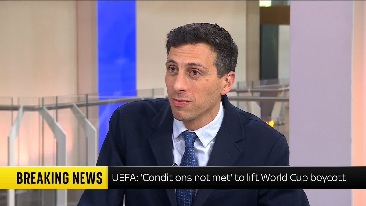 UEFA has told Sky News the "conditions have not been met" to lift its boycott of the World Cup and there is still a lack of confidence in Gianni Infantino - despite his apology. Sky's Rob Harris reports