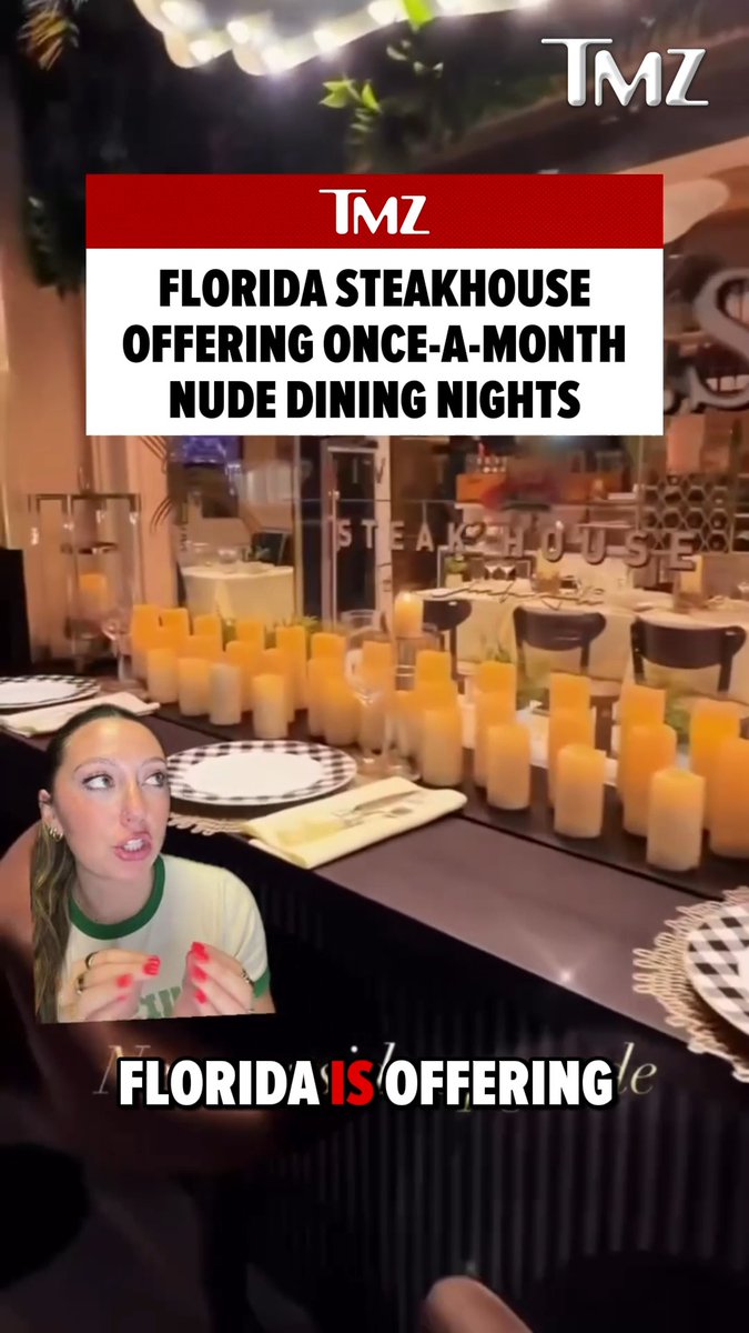 🥩 A Florida steakhouse is letting diners strip down for dinner. Class Soiree's nude dining nights happen once a month and cost up to $300 per person.