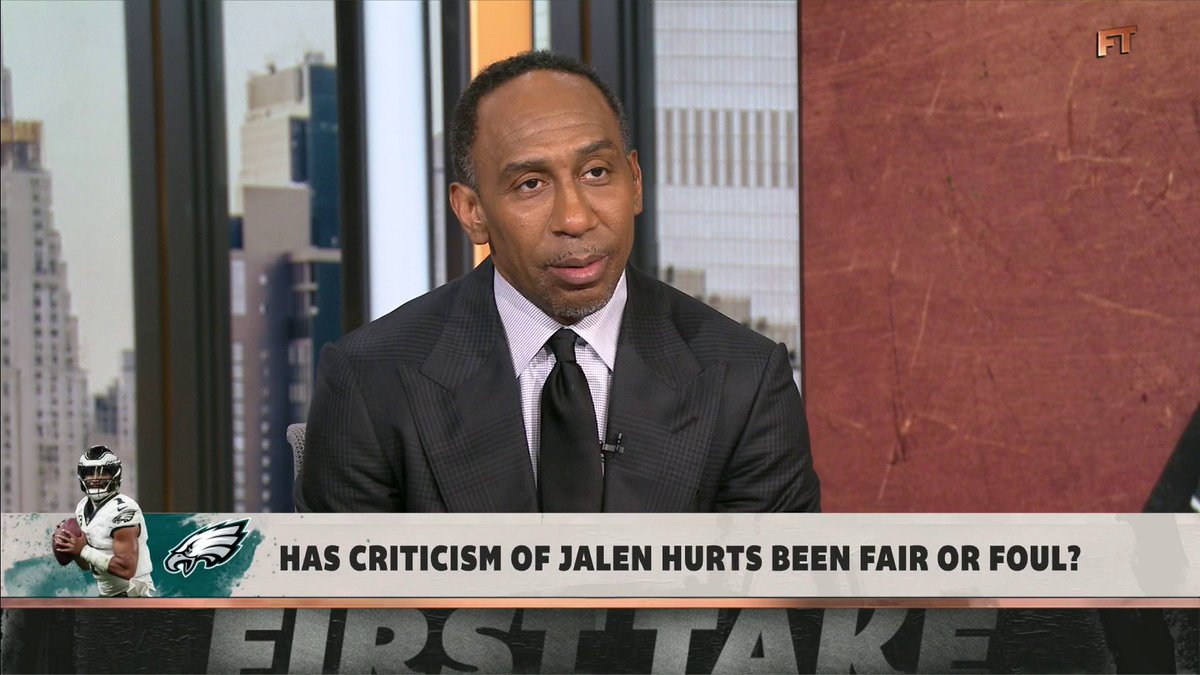 "Just because you're a champion doesn't mean that we get to ignore everything that you do subsequently. ... We don't get to live in the past." Stephen A Smith reacts to the criticism surrounding Jalen Hurts 👀