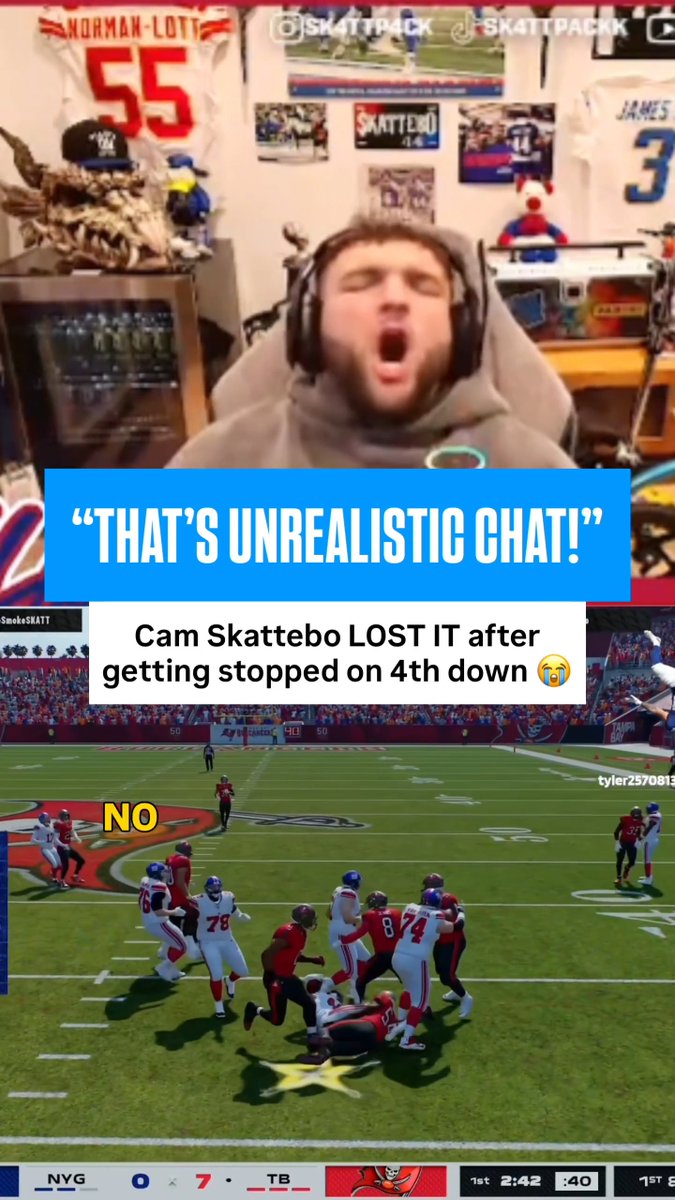 Cam Skattebo COULDN'T BELIEVE he got stopped on 4th &amp; 1 in Madden 💀 #NFL | #BigBlue