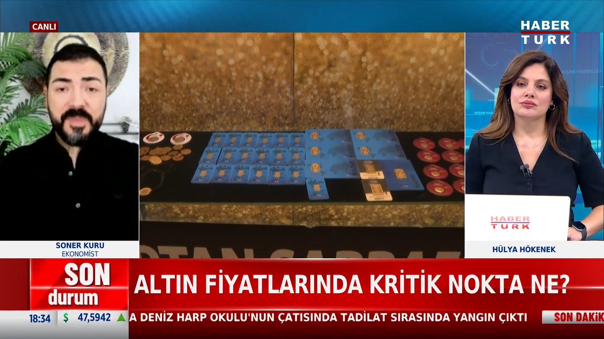 📌Altında 7 haftanın en yüksek seviyesi: Altın fiyatlarında kritik nokta ne? Ekonomist Soner Kuru #AkşamHaberleri'nde Hülya Hökenek İncedursun'e değerlendirdi.