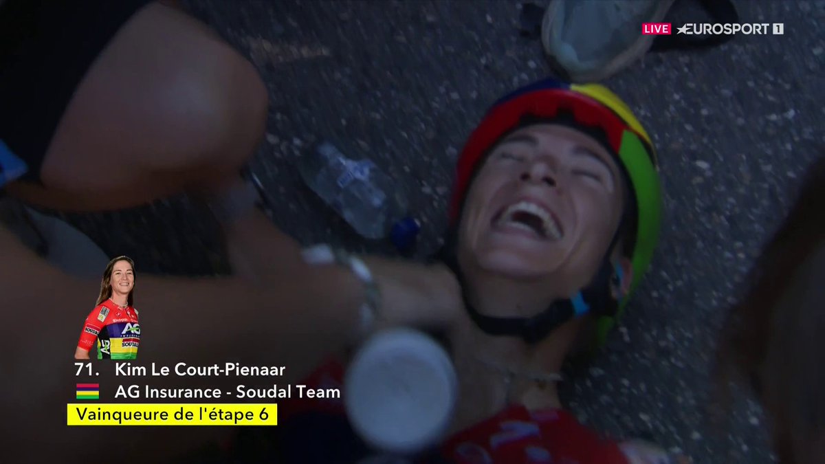 La felicidad de una victoria colosal Kim Le Court-Pienaar conquista la sexta etapa del #TDFF2026 con un poderoso esprint 🔥 De las Islas Mauricio 🇲🇺 para el mundo 👏