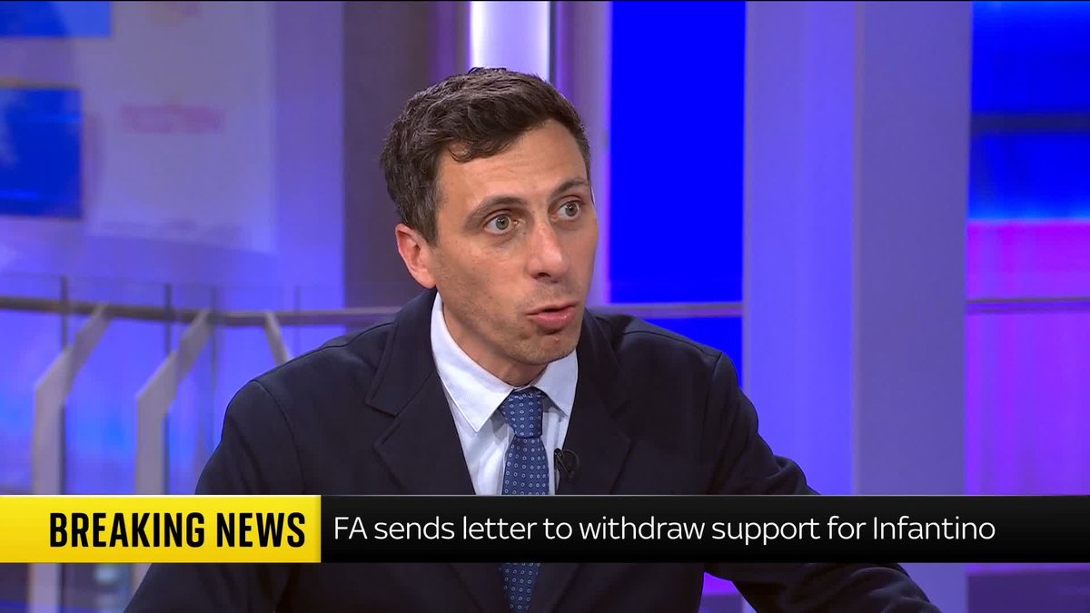 BREAKING: The FA has sent a letter to FIFA withdrawing its support for Gianni Infantino's re-election as FIFA president, Sky News understands. Sky's Rob Harris reports on the day's developments. 📺 Sky 501, Virgin 602, Freeview 233 and YouTube