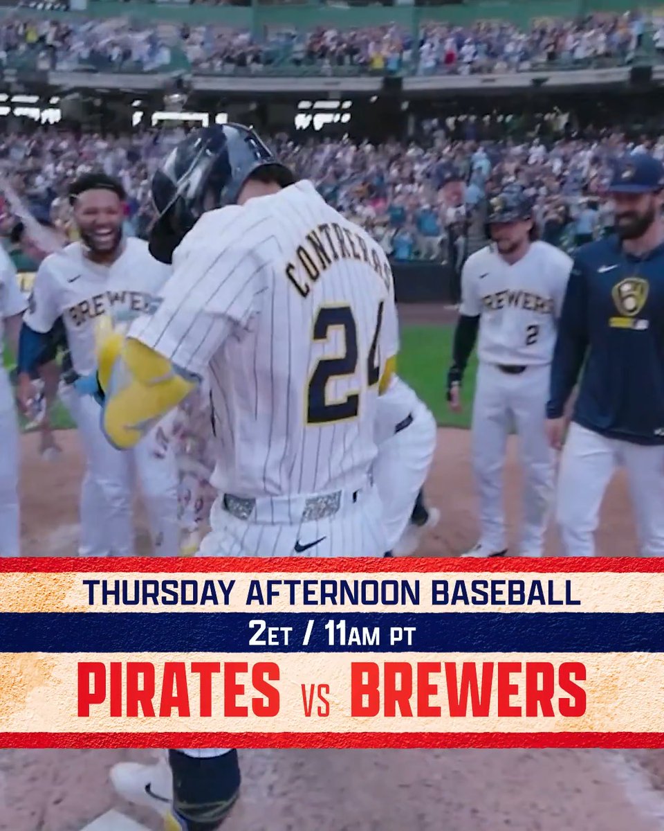 Braxton Ashcraft and Dustin May take the hill in Milwaukee as the Pirates battle the division-leading Milwaukee Brewers at 2pm ET! 📺 MLB Network