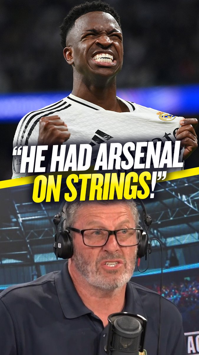 👀 "He had Arsenal on strings!" 🙌 "Real Madrid is the greatest club on the planet. It's the one everyone wants to play for." Max Scott &amp; Andy Townsend react to Vinicius Jr re-signing his contract at Real Madrid ⚪️