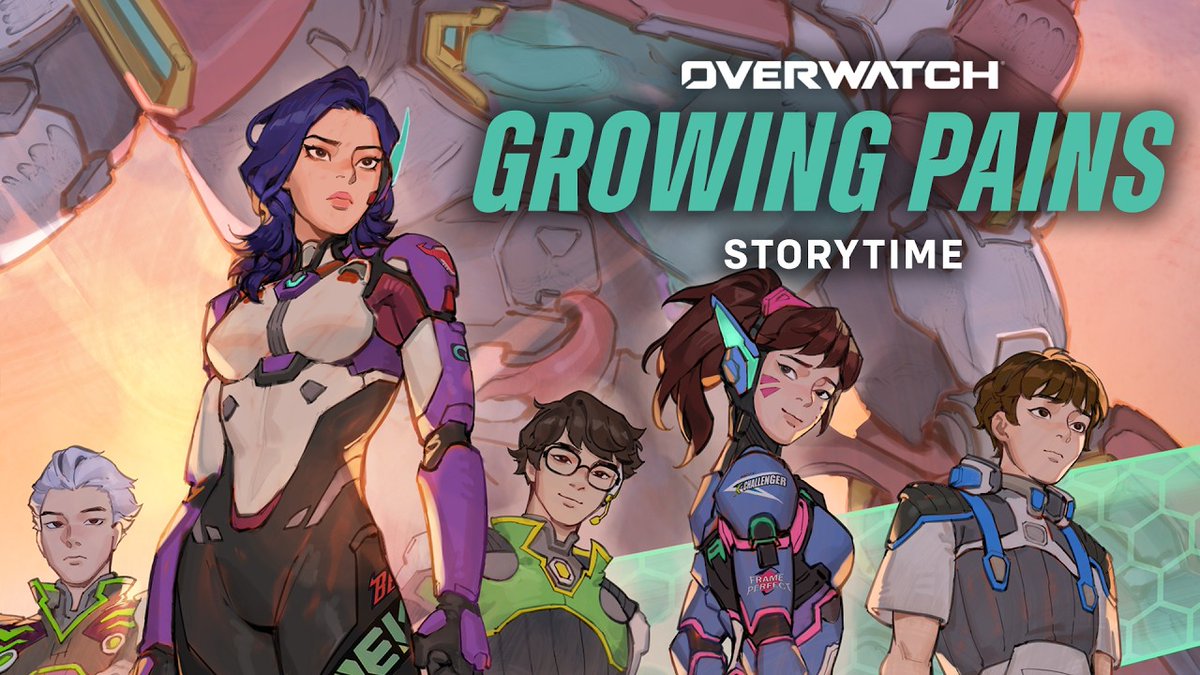 New #Overwatch Comic "Growing Pains" Pains Story Time 💖✨ Behind every great squad is a leader who won’t quit 🛡️ Join LilyPichu, the voice actor behind D.Mon, for a reading of our newest comic, ‘Growing Pains.’ 📚