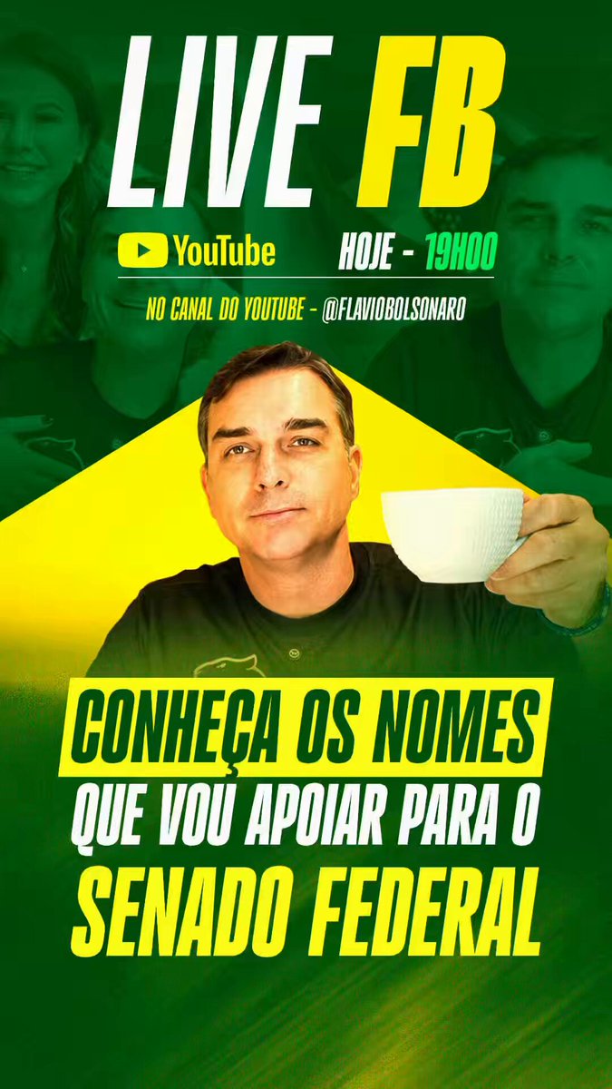 Fala, pessoal! Hoje, às 19h, tem a nossa tradicional live de quinta-feira no meu canal do YouTube. Além de comentar os principais assuntos da semana, vou apresentar os nomes que vamos apoiar para o Senado Federal. Link: Te espero lá!