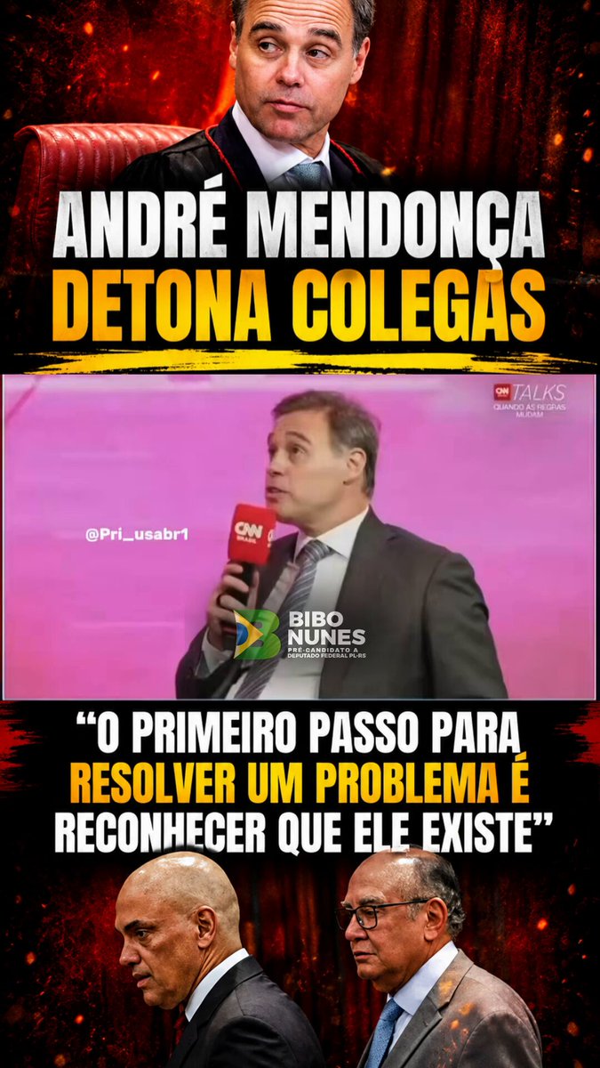 🚨 ANDRÉ MENDONÇA DETONA COLEGAS Mais uma vez, o ministro André Mendonça surge como uma voz sensata no STF ao reconhecer que, hoje, o Brasil vive um cenário de insegurança jurídica. Quando até um ministro da Suprema Corte faz esse alerta, fica evidente que o país precisa resgatar a previsibilidade, o respeito às leis e a confiança nas instituições. 📢 Compartilhe e siga para mais conteúdos.