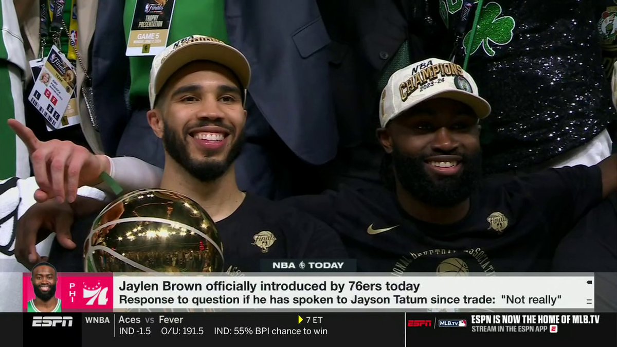 "Duh! Anybody shocked?" —Kendrick Perkins reacts to Jaylen Brown and Jayson Tatum not speaking since Brown's trade to the 76ers ✍️
