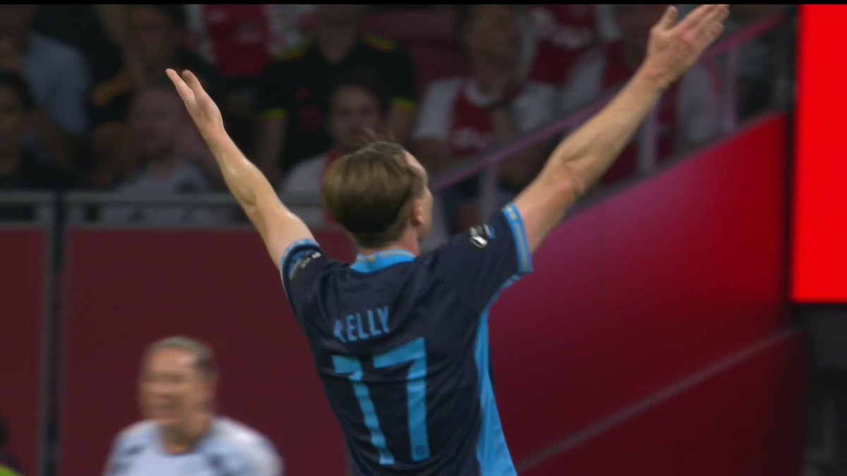 What a moment for Daniel Kelly! 🙌 The Shelbourne FC man pulls a goal back against Ajax with a fantastic finish 🔴